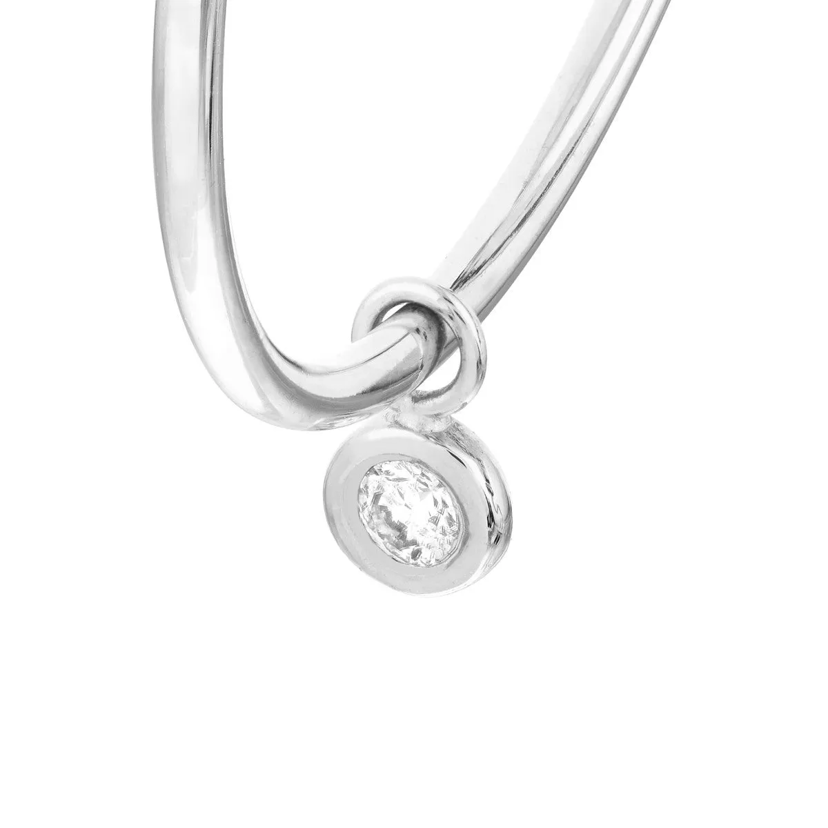 Gold Hoop Earrings With Single Diamond