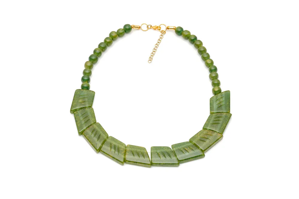 Golden Olive Fakelite Drop Hoop Earrings