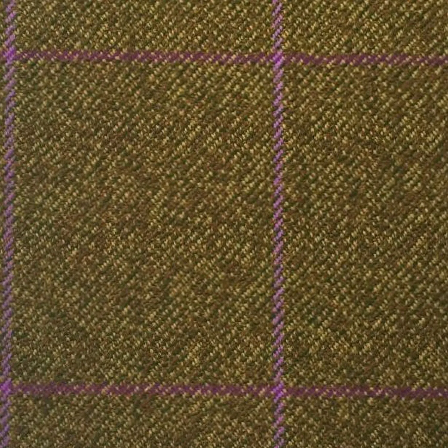 Green And Brown With Purple Check Country Tweed Jacketing