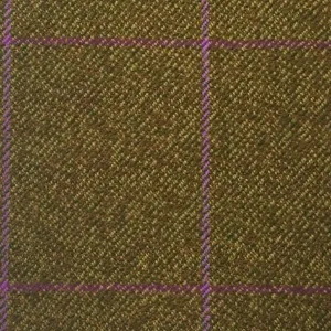 Green And Brown With Purple Check Country Tweed Jacketing