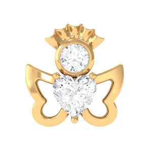 Heart Diamond Angel Earring for Helix Piercing