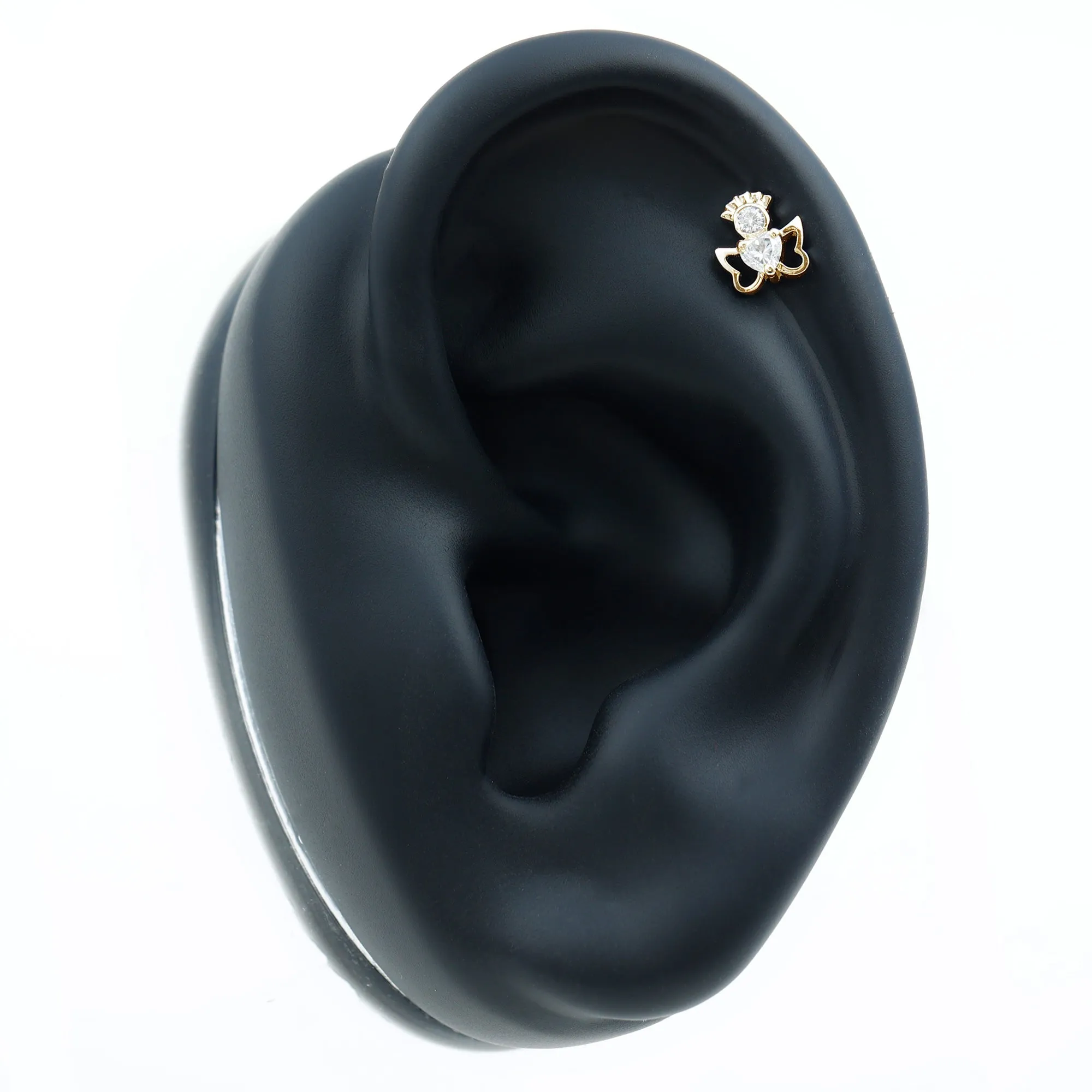 Heart Diamond Angel Earring for Helix Piercing