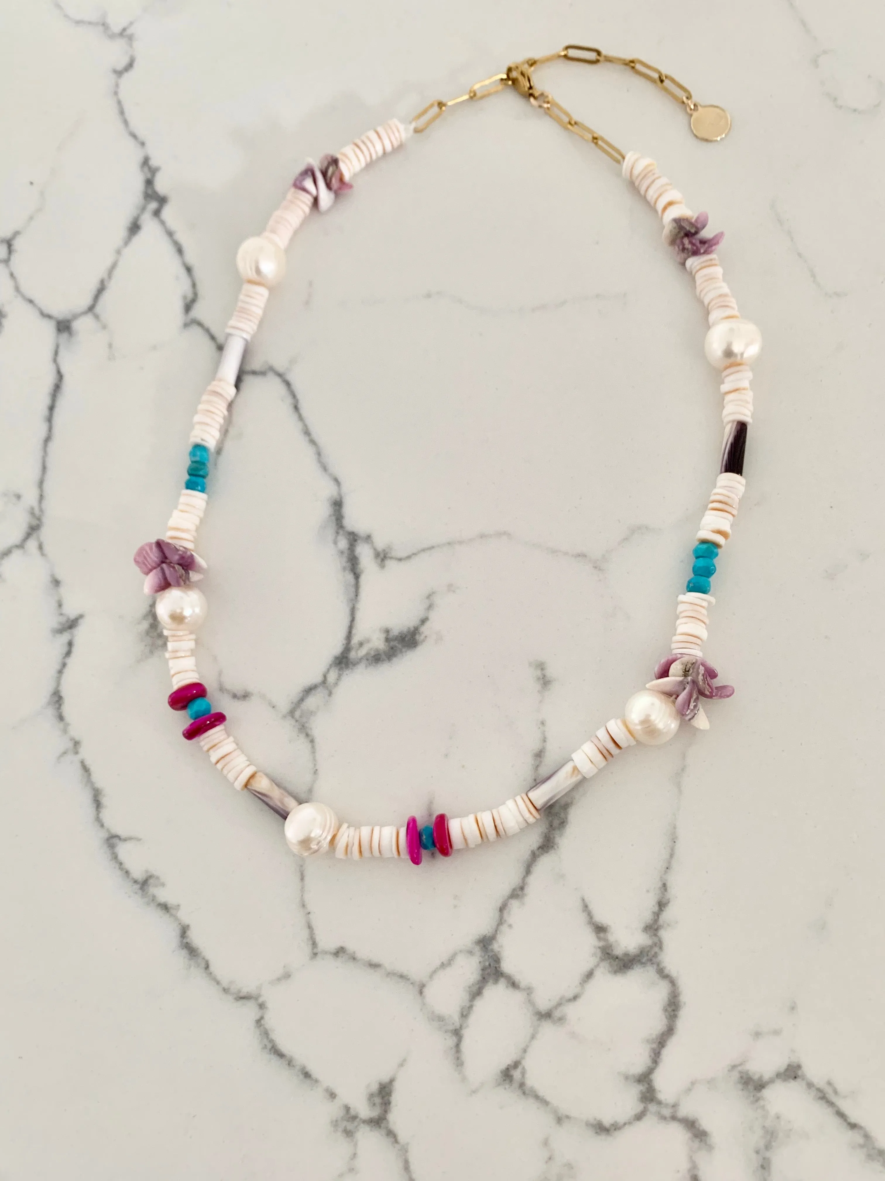 Island Royalty - Heishi Puka Shell Necklace