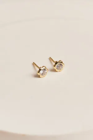 Jade Stud Earrings Gold