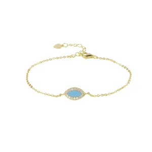 KALANI TURQUOISE EVIL EYE GOLD BRACELET