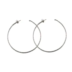 Konstantino Large Silver Hoop Earrings