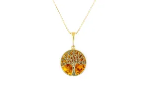 Large Gold Plated Tree of Life Pendant
