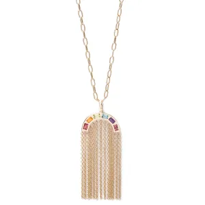 Large Rainbow Tassel Pendant