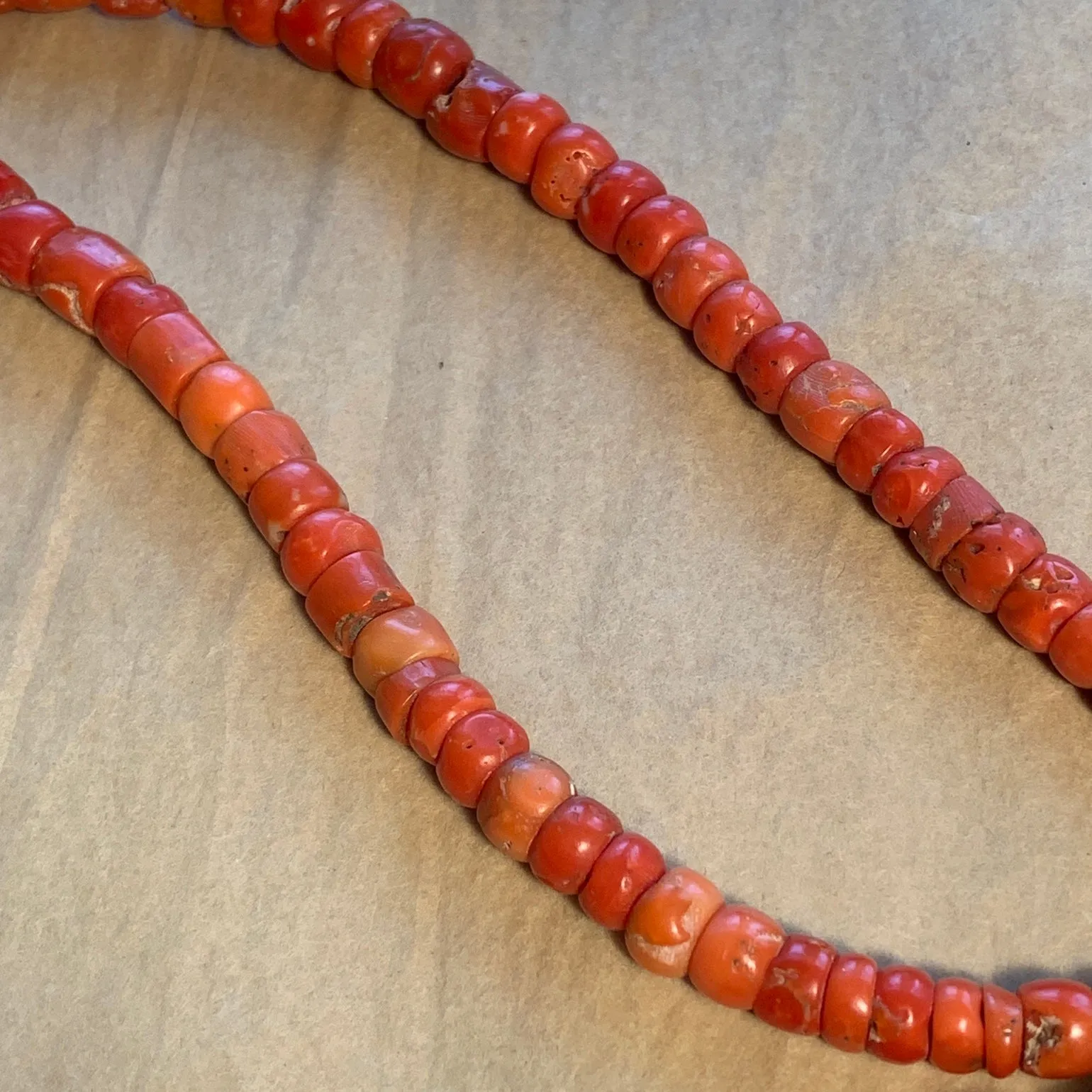 Large Strand Coral Beads, Nigeria