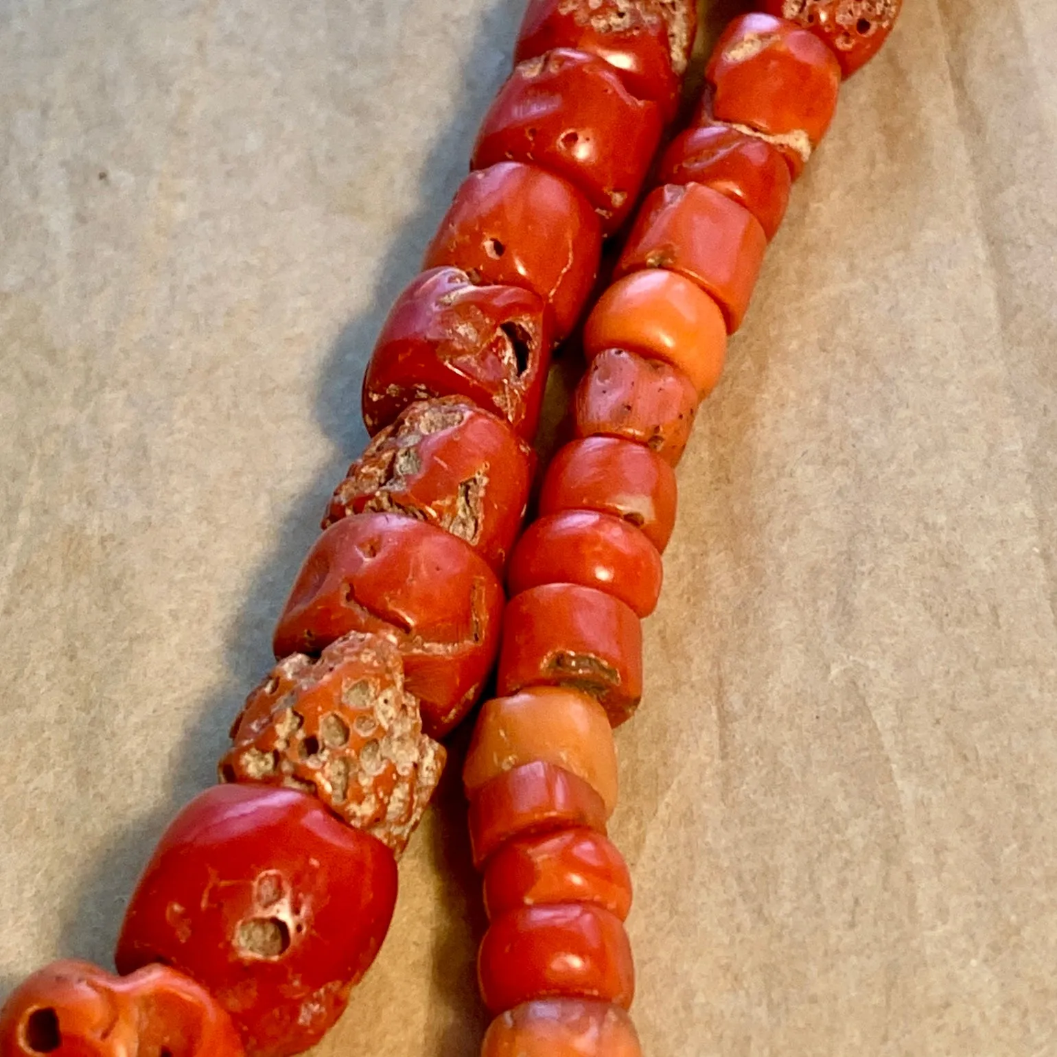 Large Strand Coral Beads, Nigeria