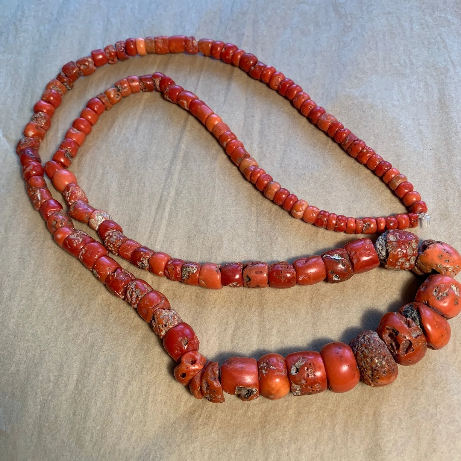 Large Strand Coral Beads, Nigeria