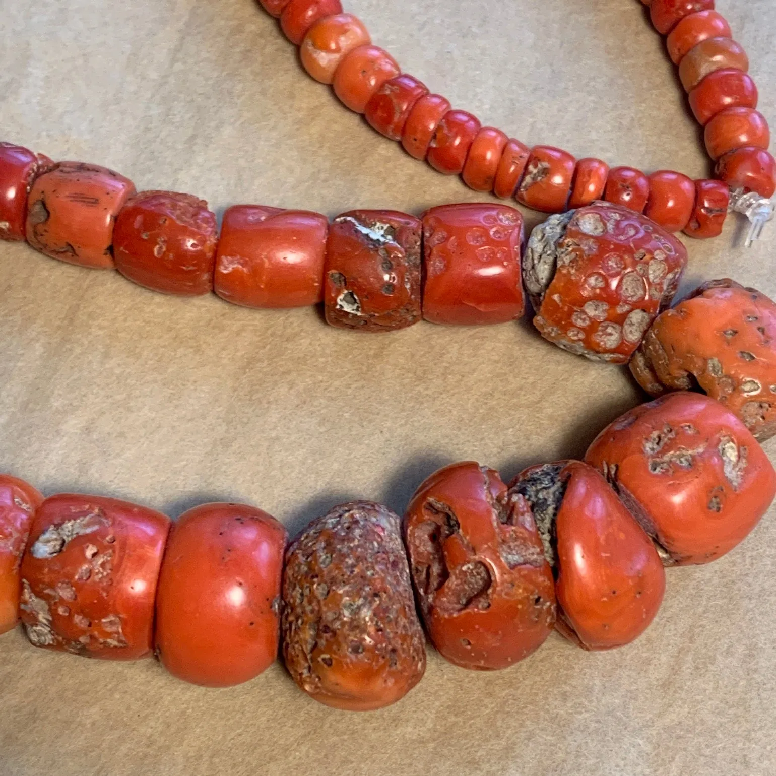 Large Strand Coral Beads, Nigeria
