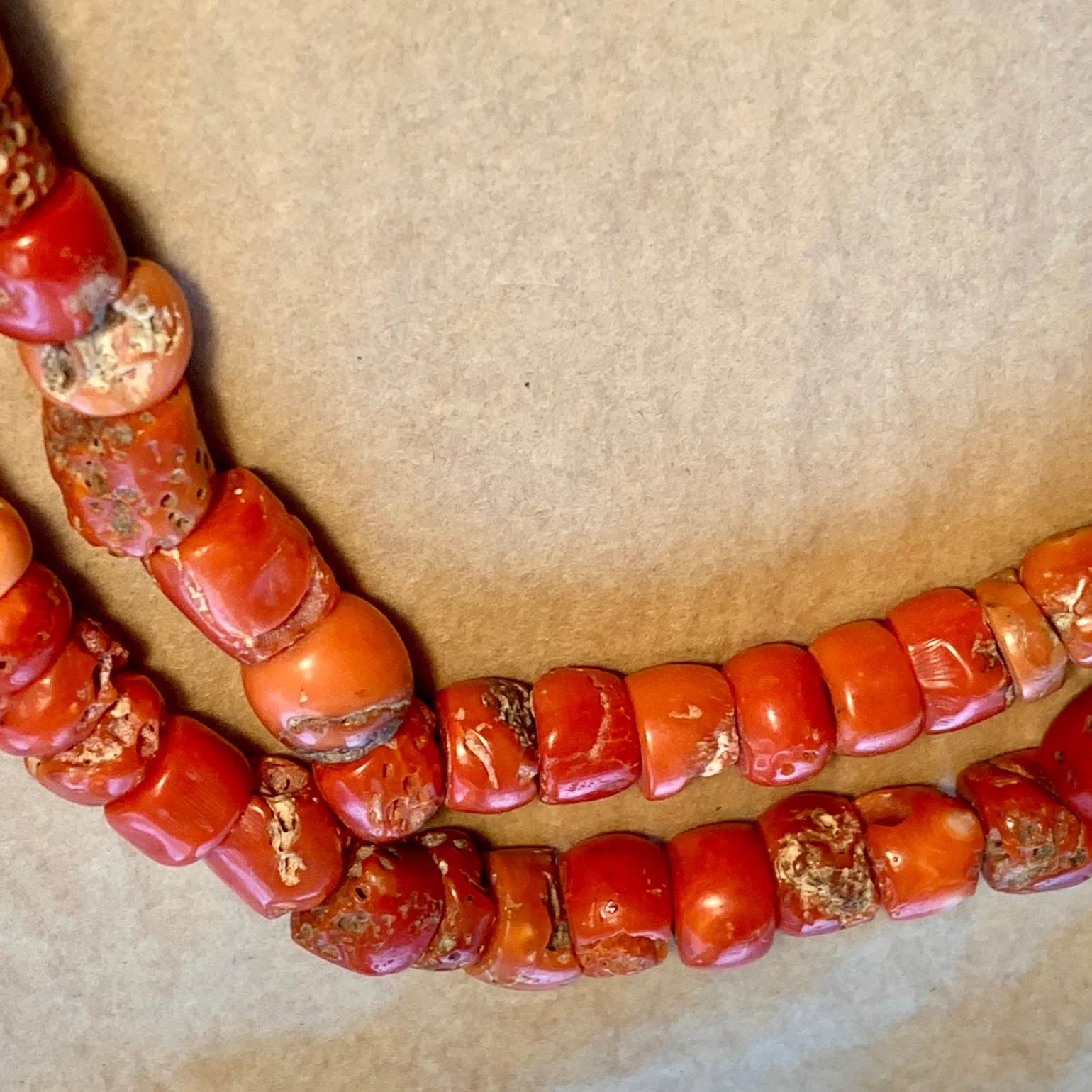 Large Strand Coral Beads, Nigeria