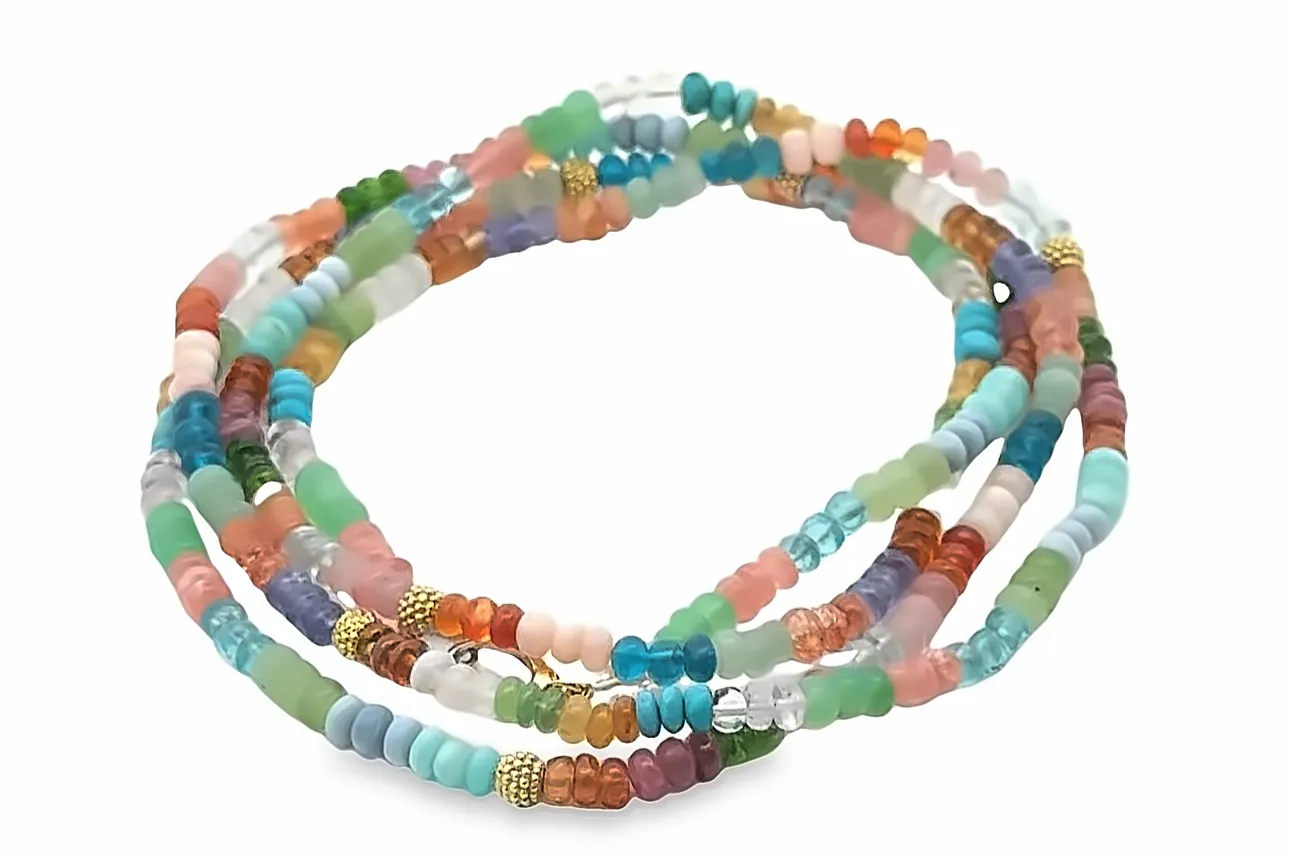 Lauren k Multi Color gemstone Beaded Necklace