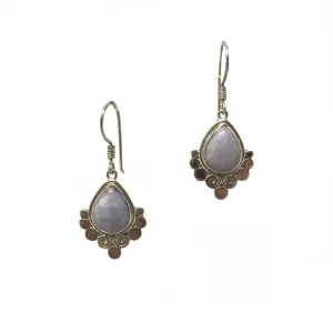 Lilac Jade Sterling Silver Bali Earrings