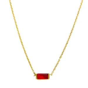Love Waterproof Birthstone JANUARY Necklace 18K Gold Plating