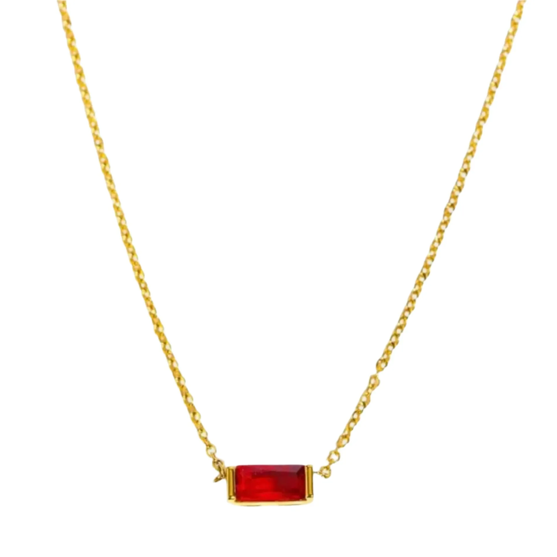 Love Waterproof Birthstone JANUARY Necklace 18K Gold Plating