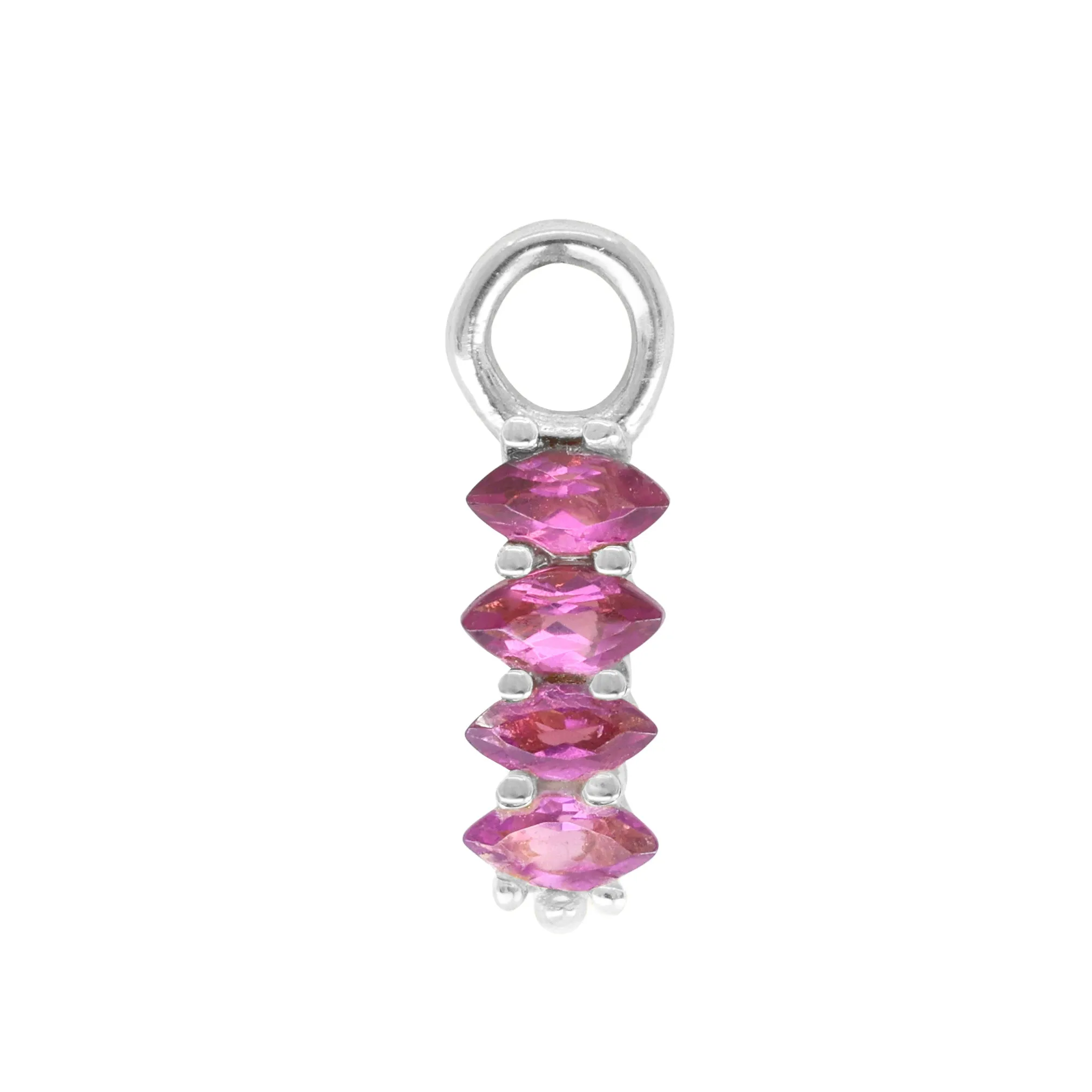 Lynx Rhodolite Marquise Silver Charm