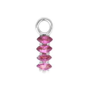 Lynx Rhodolite Marquise Silver Charm