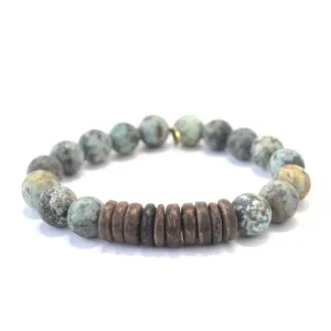 Matte Turquoise Bracelet | African   Coconut Shell
