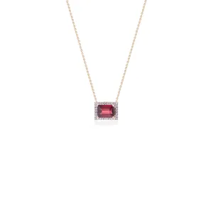 Meher Garnet and Diamond Necklace in 14K Gold