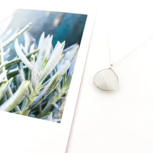 Melanie Drop Moonstone Necklace | Silver