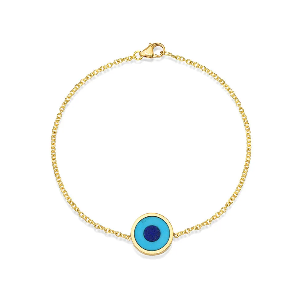 MINI TURQUOISE INLAY EVIL EYE BRACELET