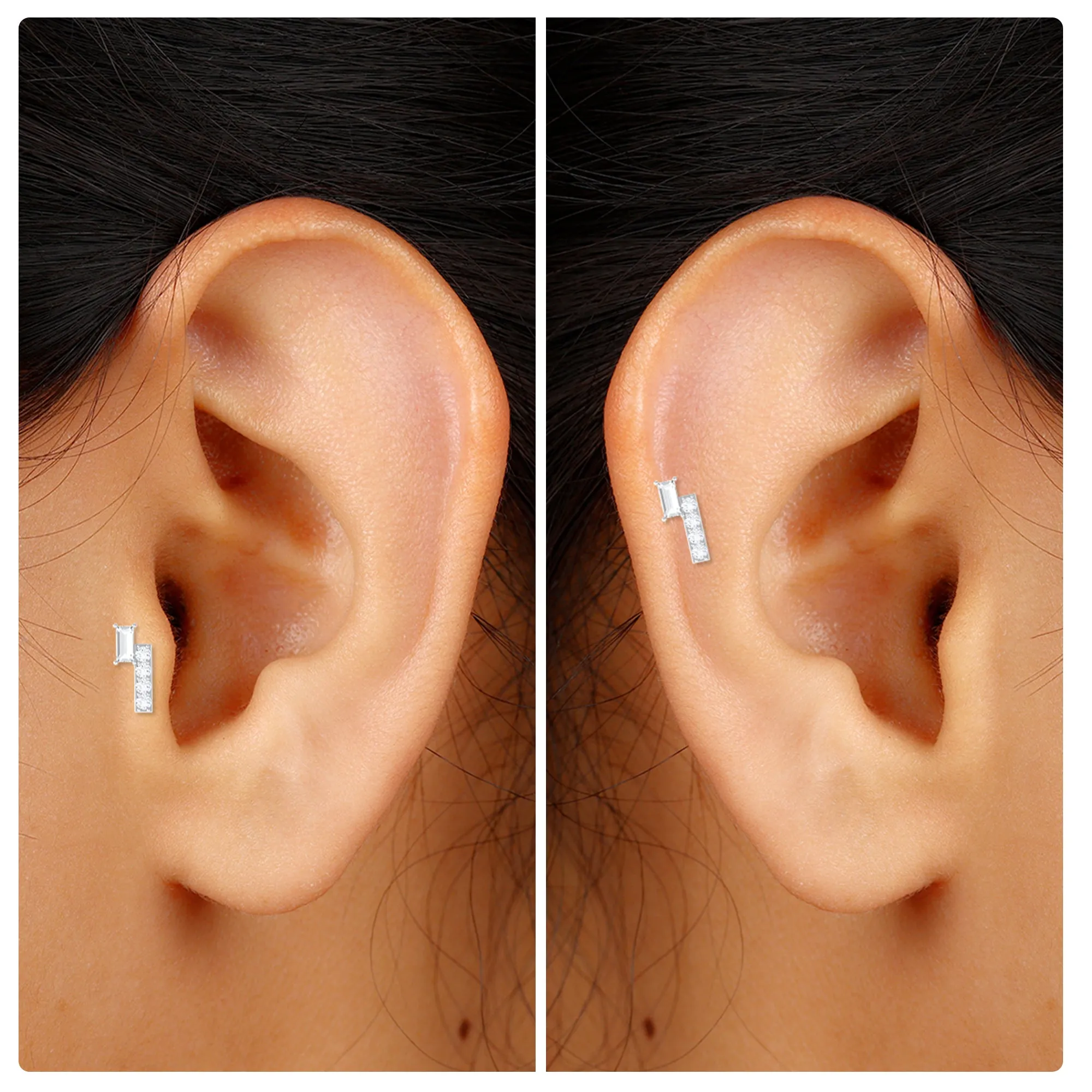 Minimalist Diamond Tragus Piercing Earring