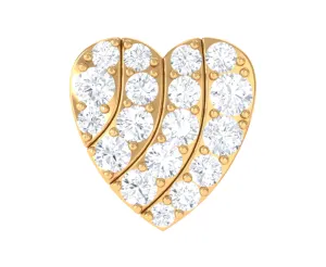 Moissanite Gold Heart Earring for Cartilage Piercing