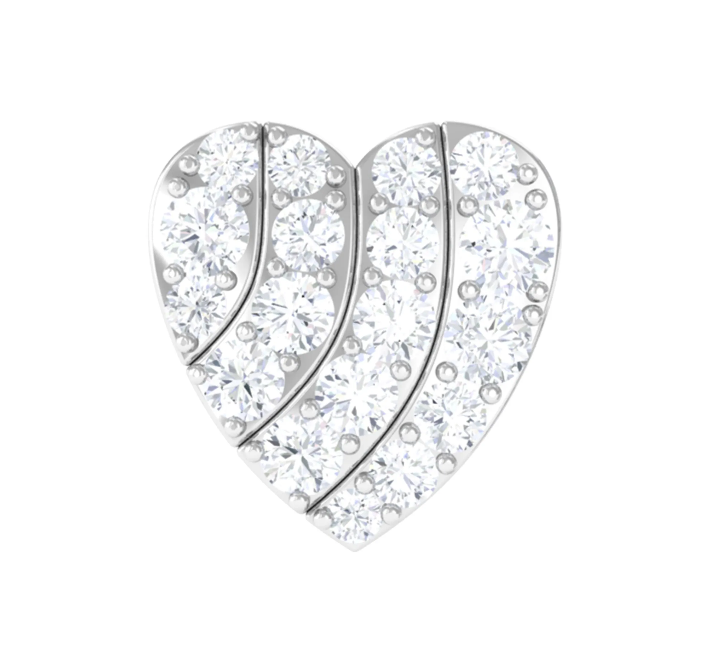 Moissanite Gold Heart Earring for Cartilage Piercing