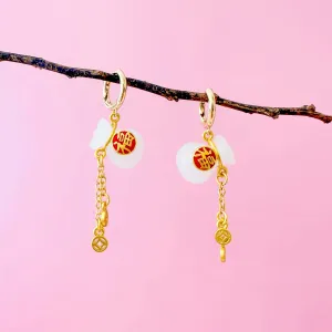 Money Bag Huggie Hoop Earrings 福袋