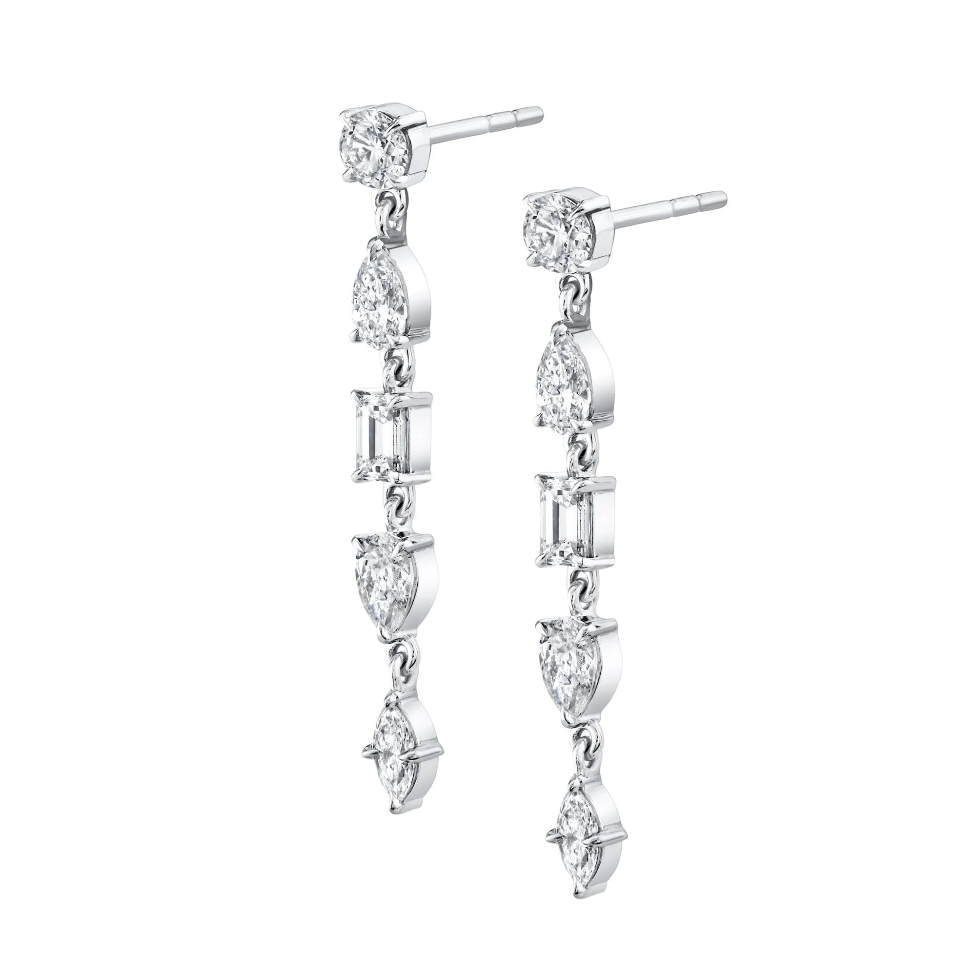 Montage 5 Stone Drop Earrings