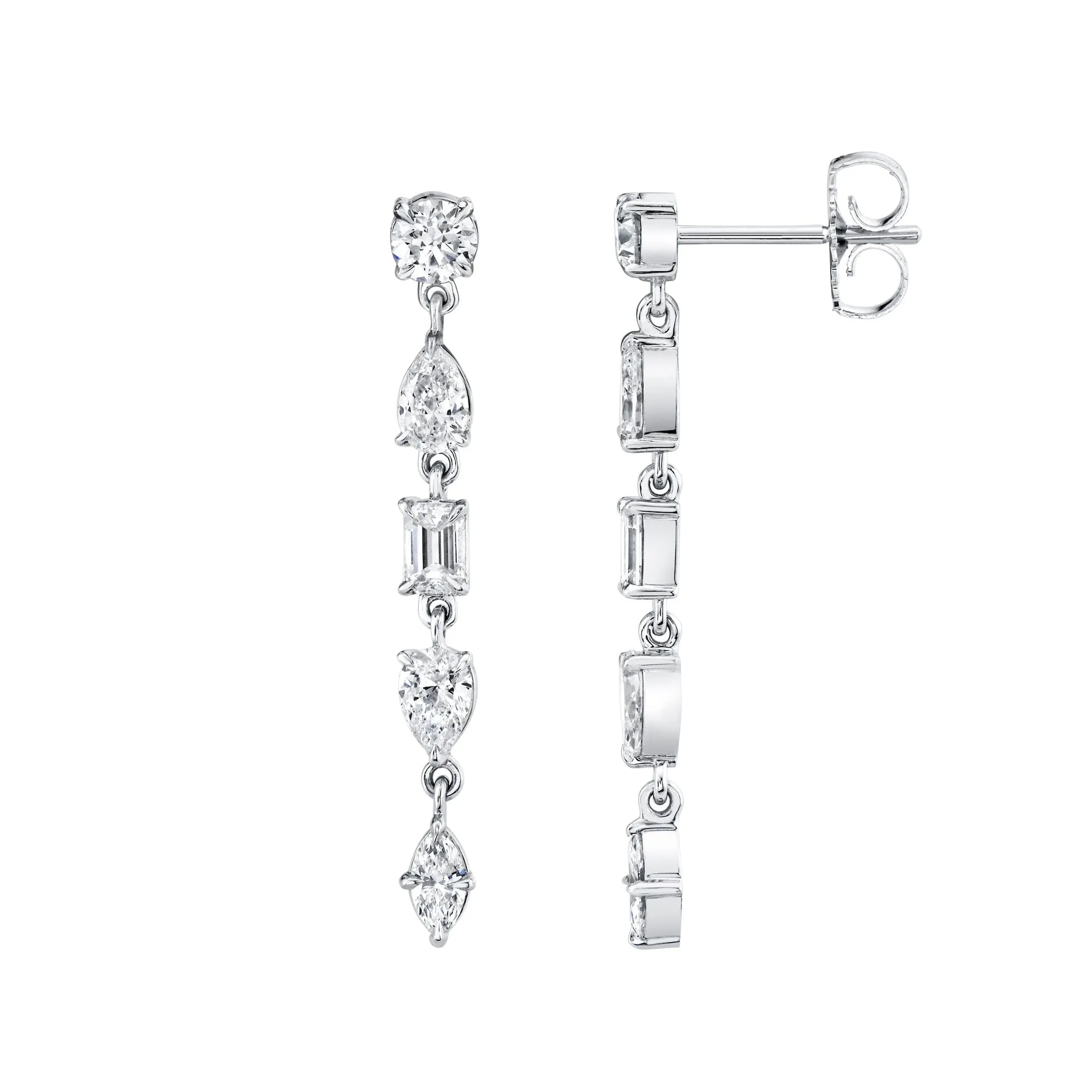 Montage 5 Stone Drop Earrings