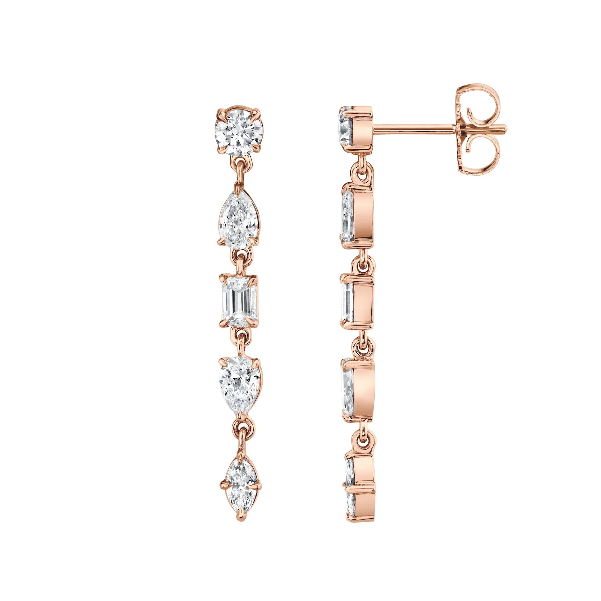 Montage 5 Stone Drop Earrings