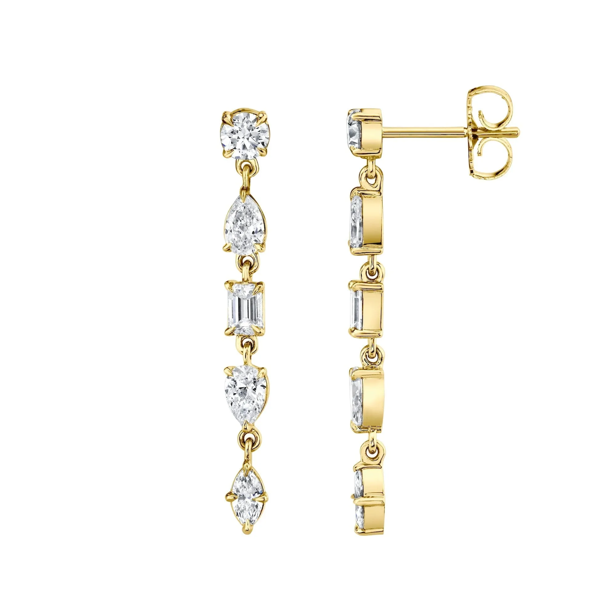 Montage 5 Stone Drop Earrings