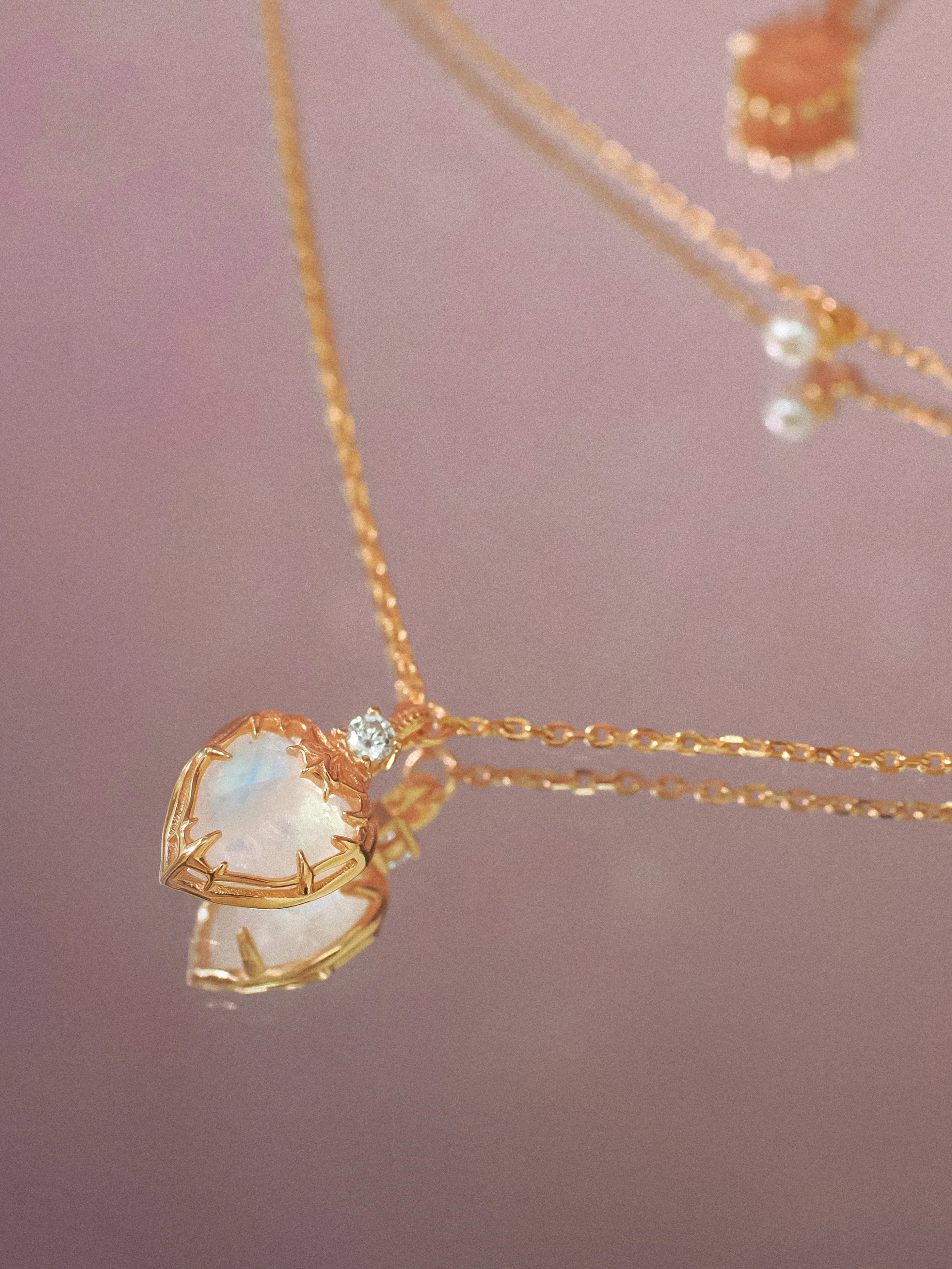 Moonstone & Pearl Gold Layered Necklace - Miracle