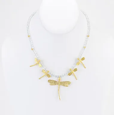 Moonstone Dragonfly Necklace