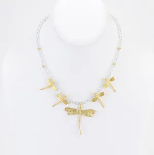 Moonstone Dragonfly Necklace