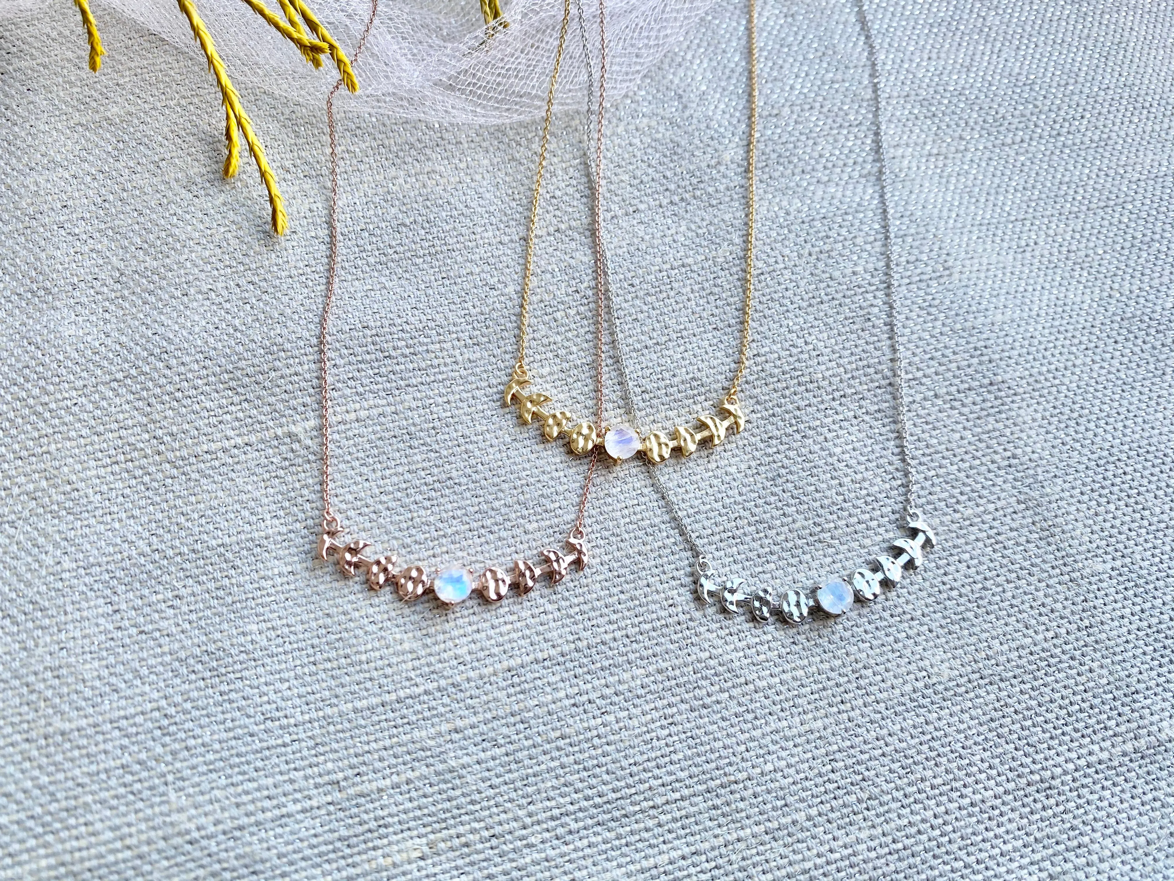 Moonstone Moon Phase necklace