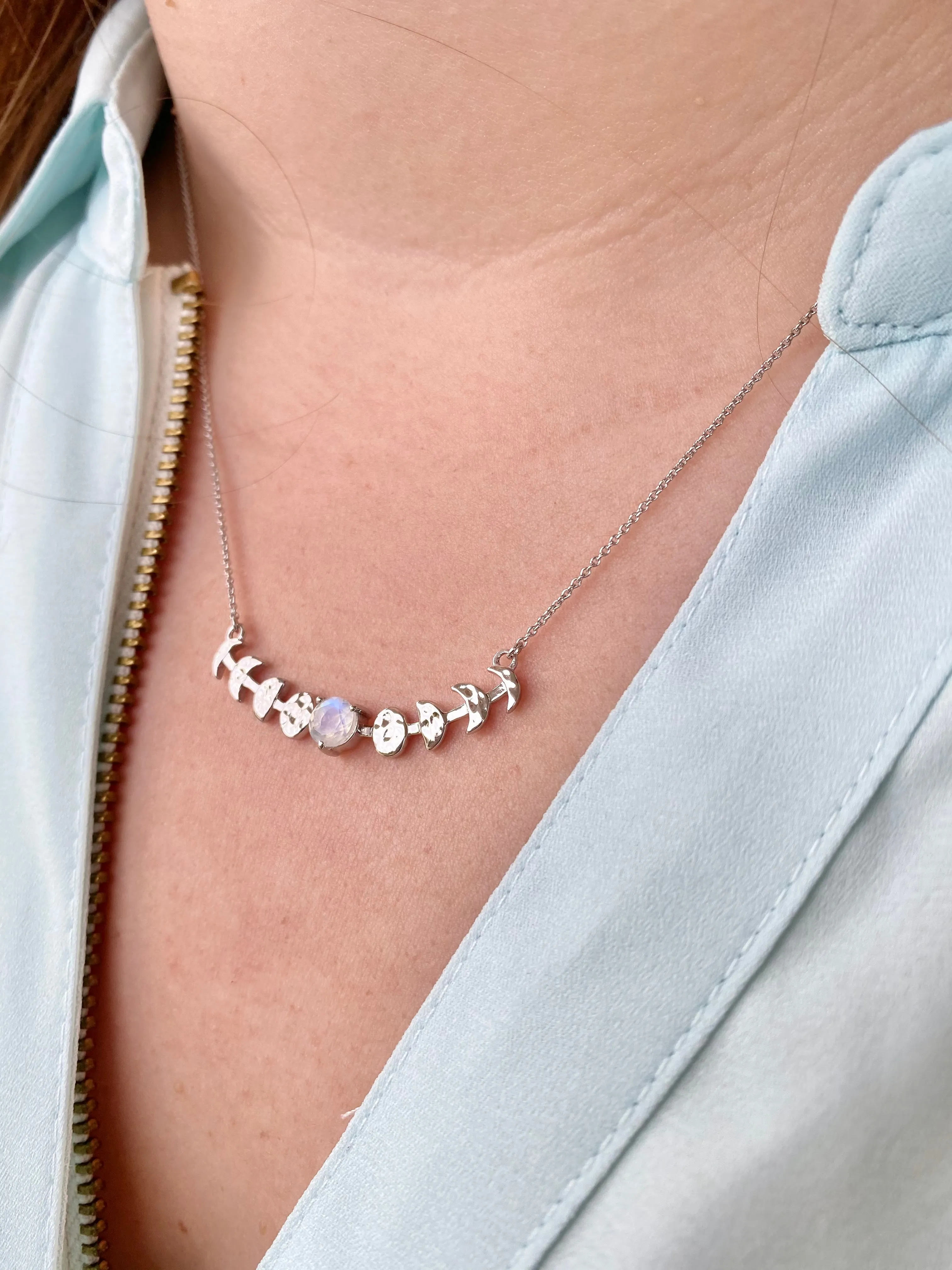 Moonstone Moon Phase necklace