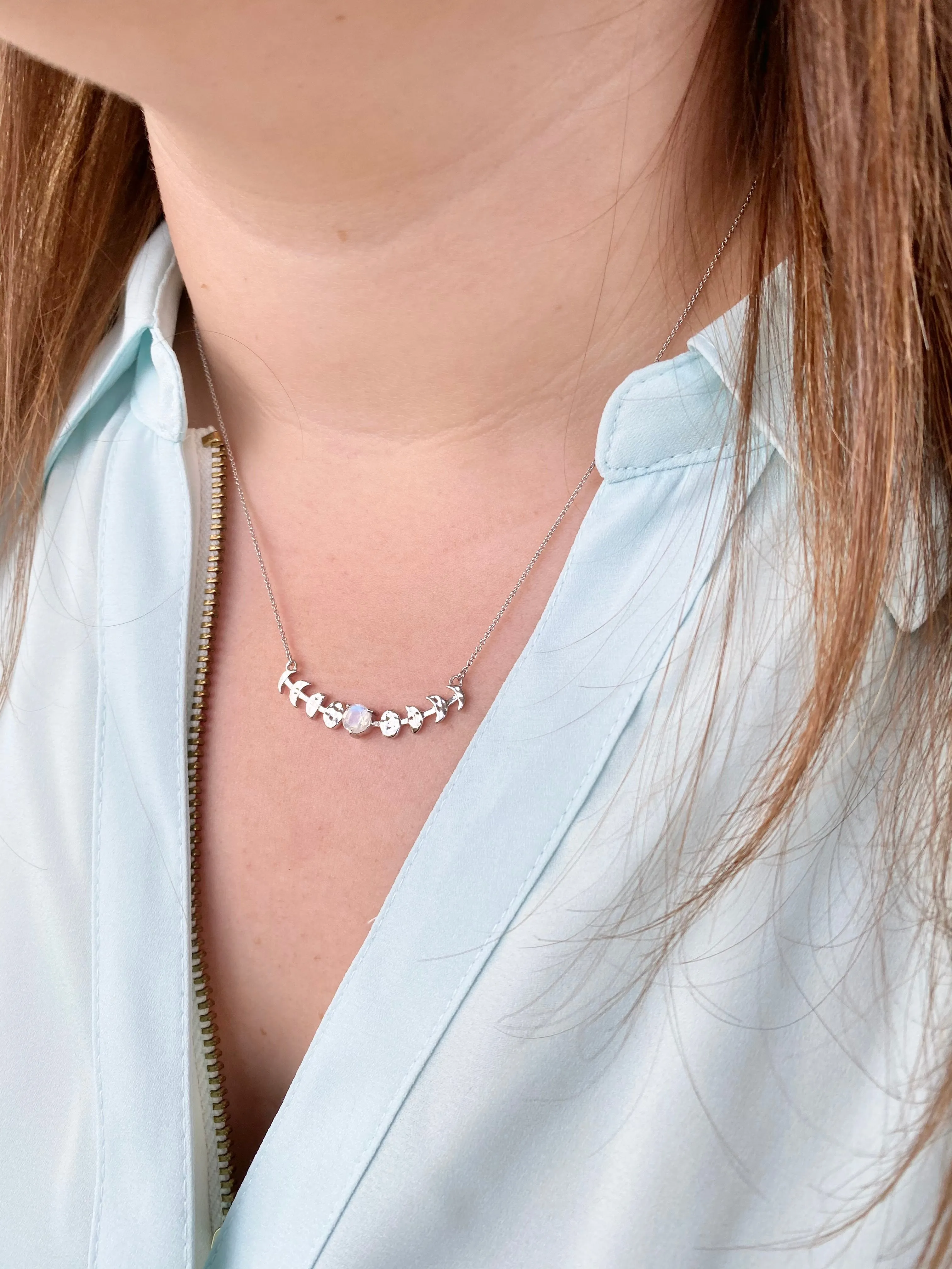 Moonstone Moon Phase necklace