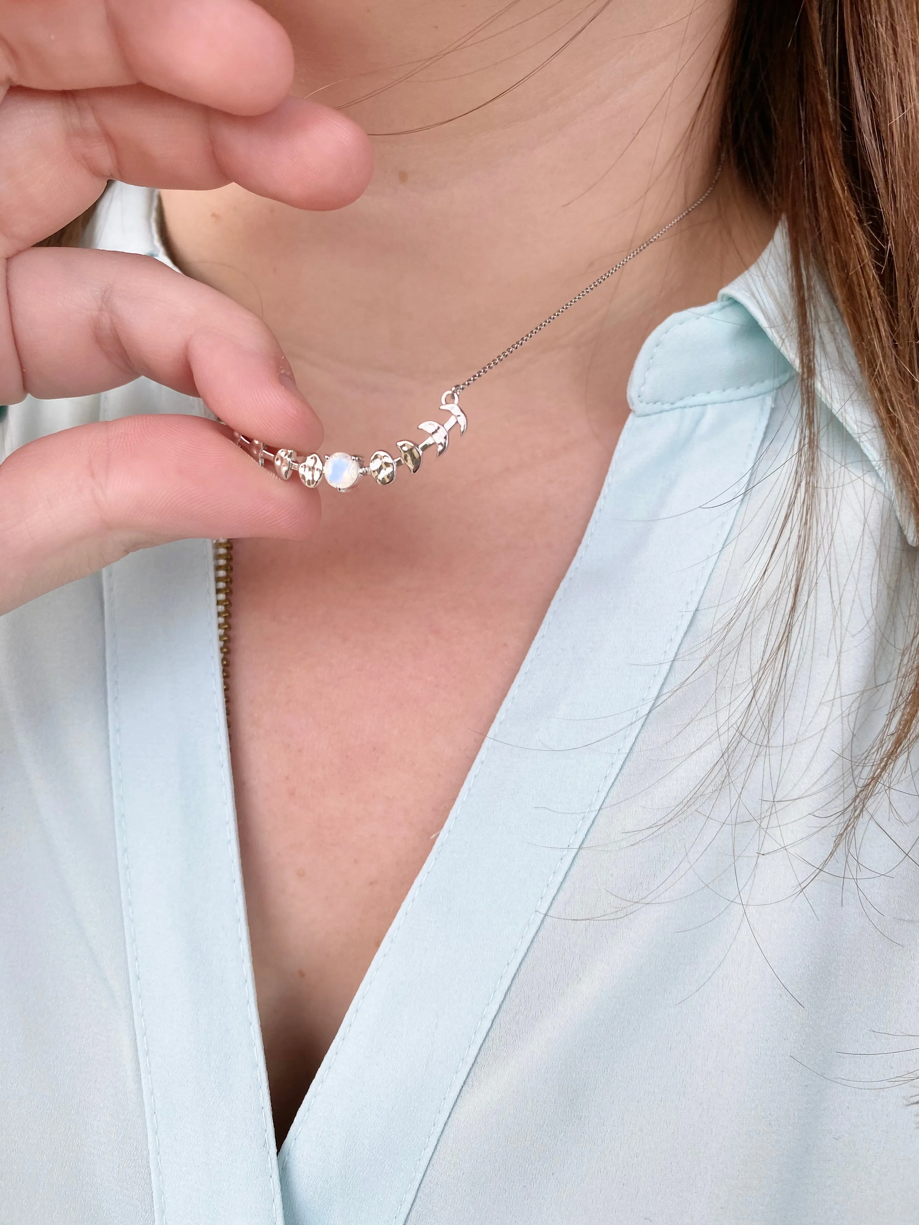 Moonstone Moon Phase necklace
