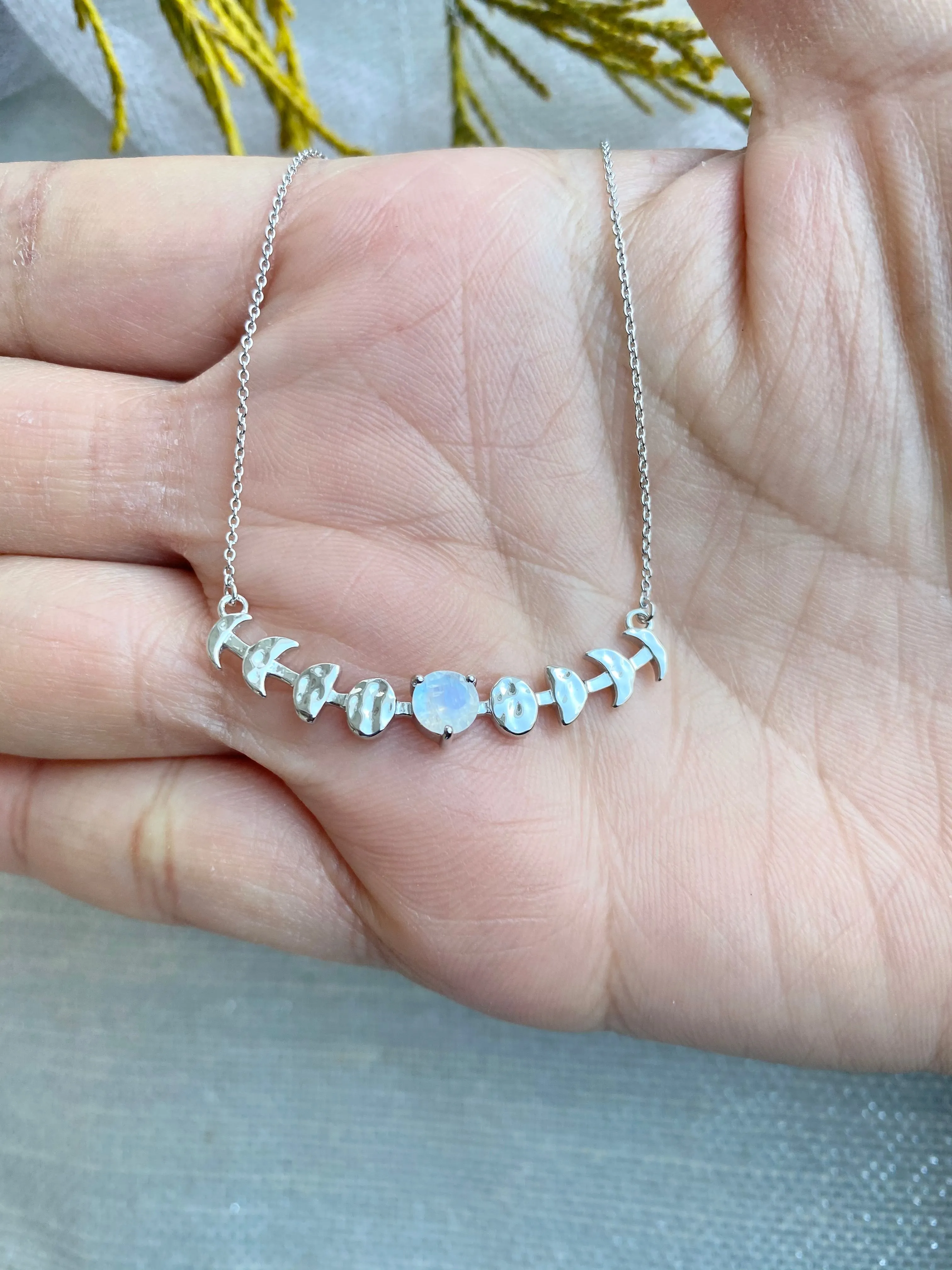 Moonstone Moon Phase necklace