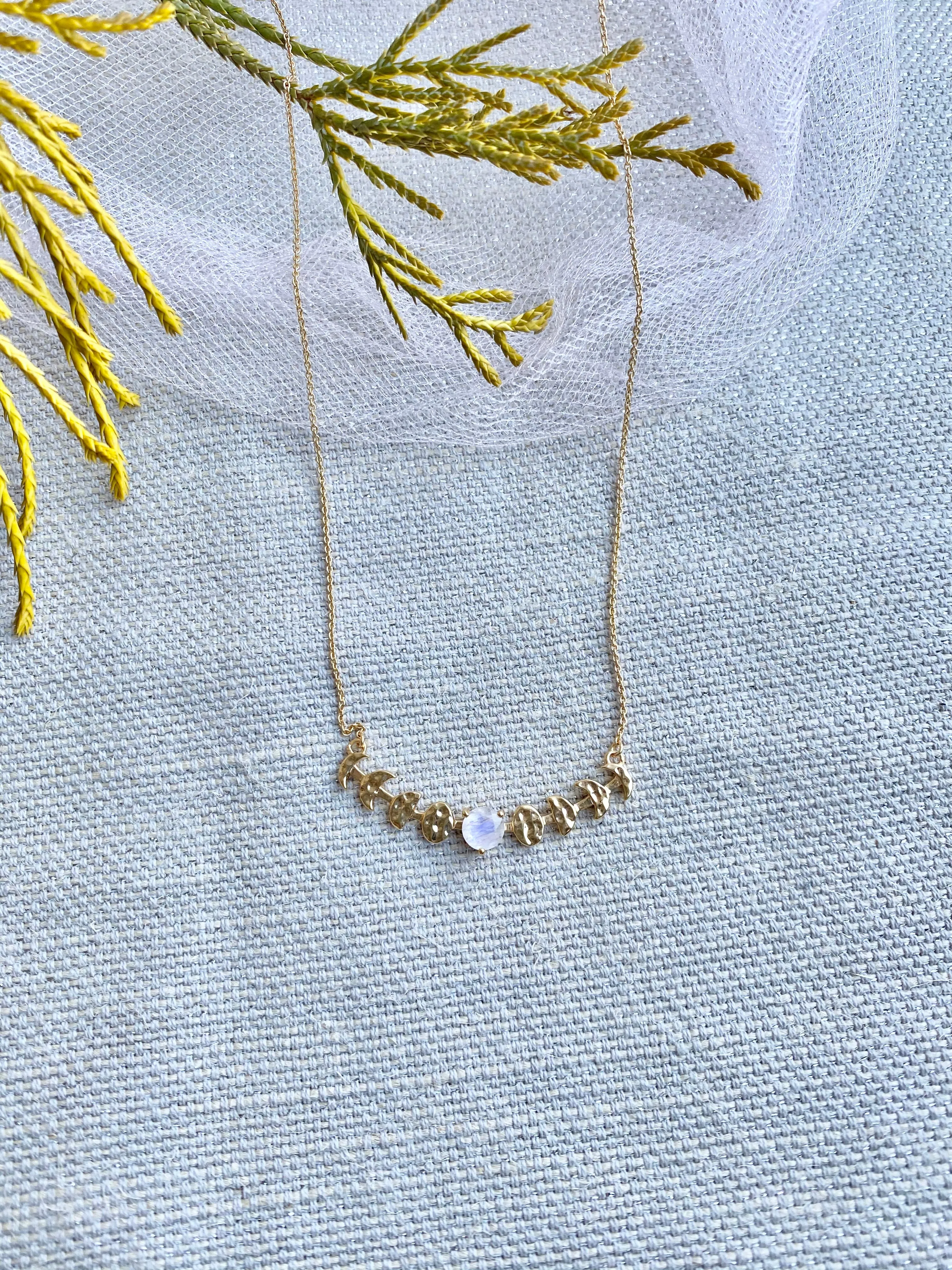 Moonstone Moon Phase necklace