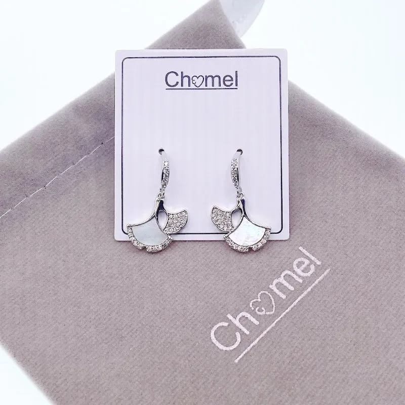 Mother of Pearl Ginko Leaf Earrings