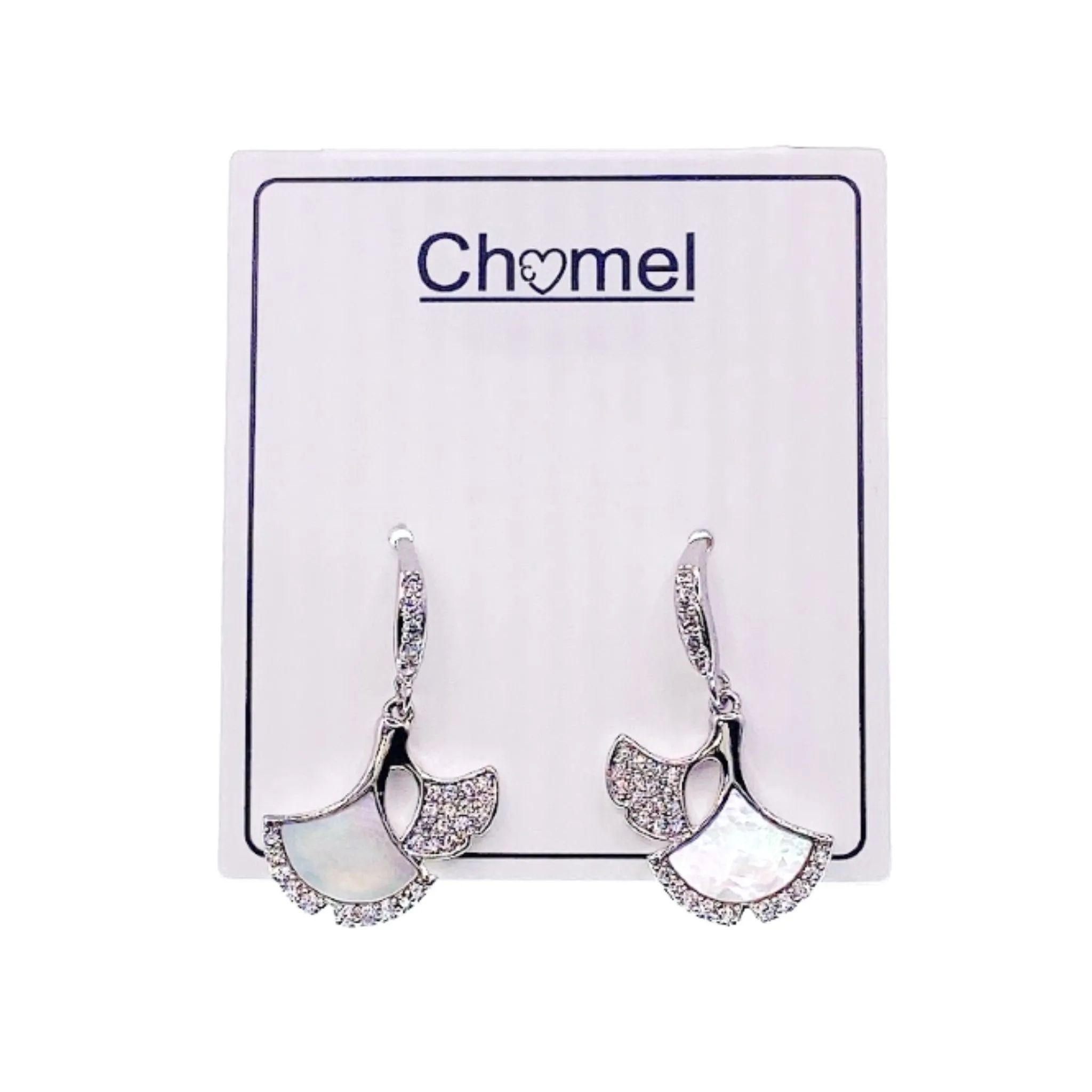 Mother of Pearl Ginko Leaf Earrings