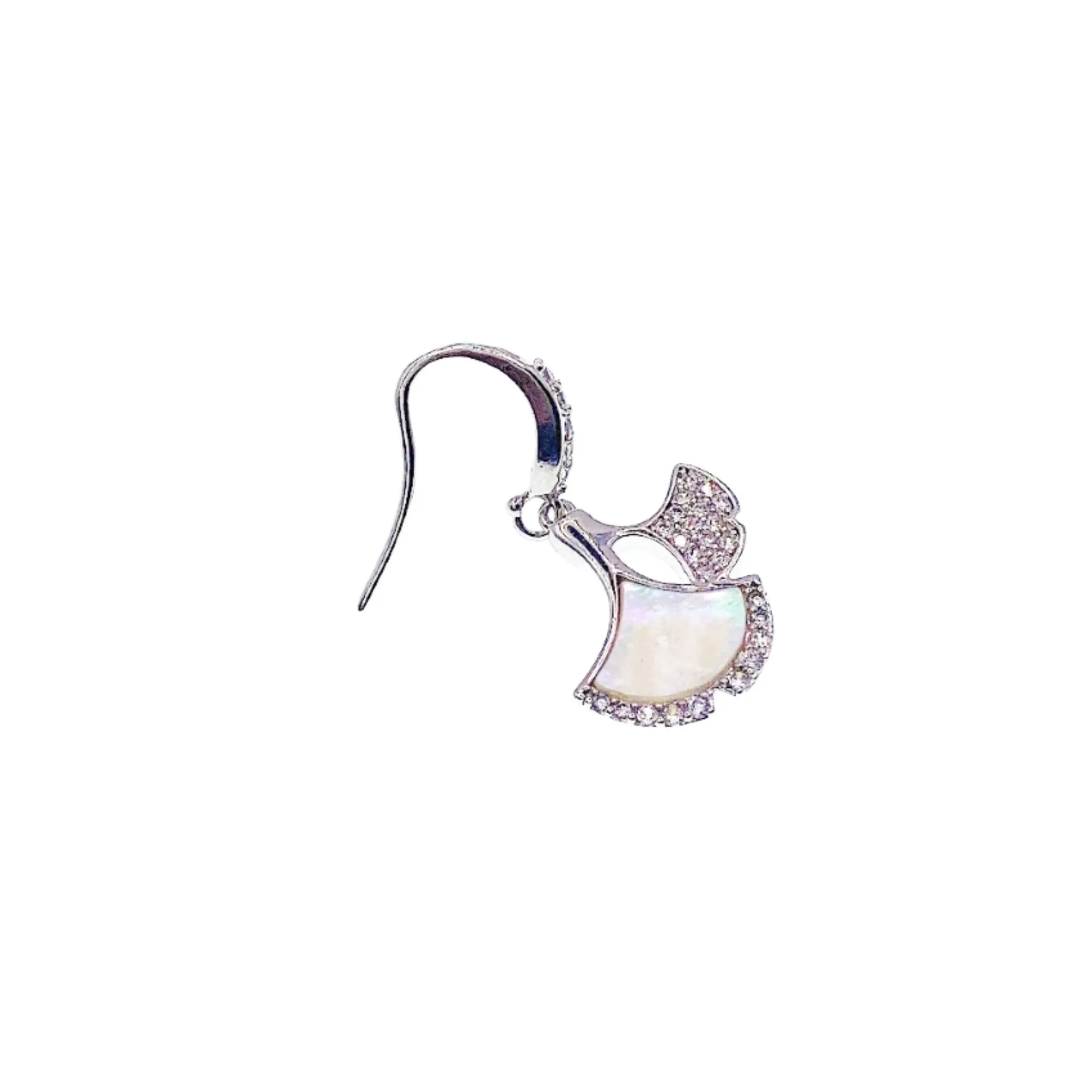 Mother of Pearl Ginko Leaf Earrings