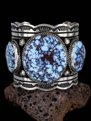 Native American Sterling Silver Golden Hill Turquoise Cuff Bracelet