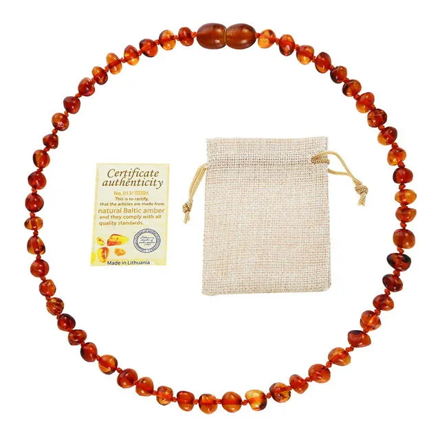 Natural Amber Beads Necklace Genuine Baltic Amber Stone Baby Necklace Gift