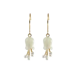 Natural Jade Earrings Nephrite Silver Earrings ZNE121